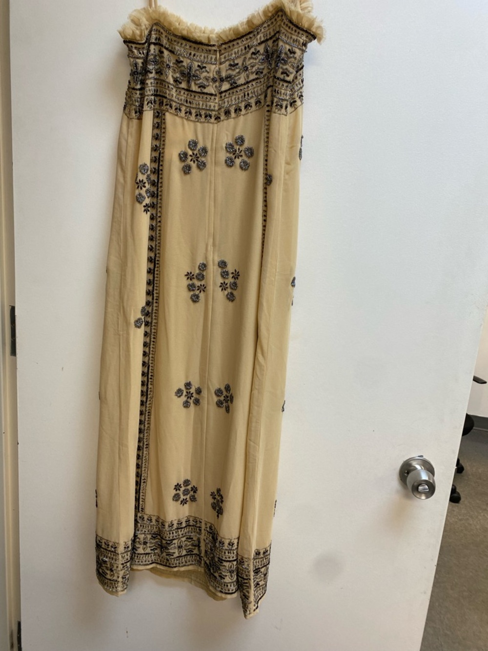 Zara Beige Strapless Maxi Dress with Beading details - Picture 8 of 9